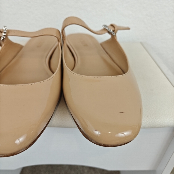 J. Crew Factory Mary Jane Mules Buckle In Nude Patent Leather Size 7 Women's - Picture 5 of 13